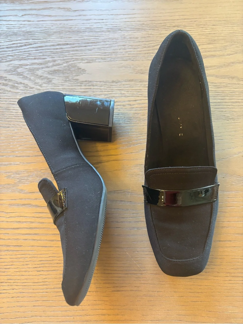 Anne Klein Iflex Classic Black Block Heel Loafer Pump - Women